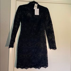 Wayf Navy Lace Dress